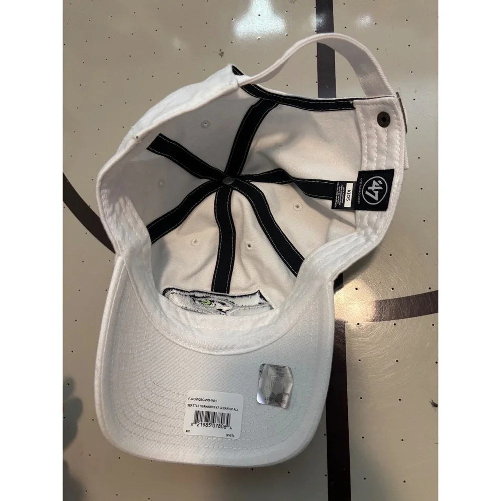 47 Brand Seattle Seahawks Kids Clean Up Hat White Adjustable NFL Cap